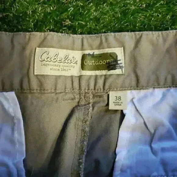Cabelas Pants Mens Size 38x31 Brown Khaki Convertible Hiking Nylon Zip Off Cargo - Picture 6 of 10